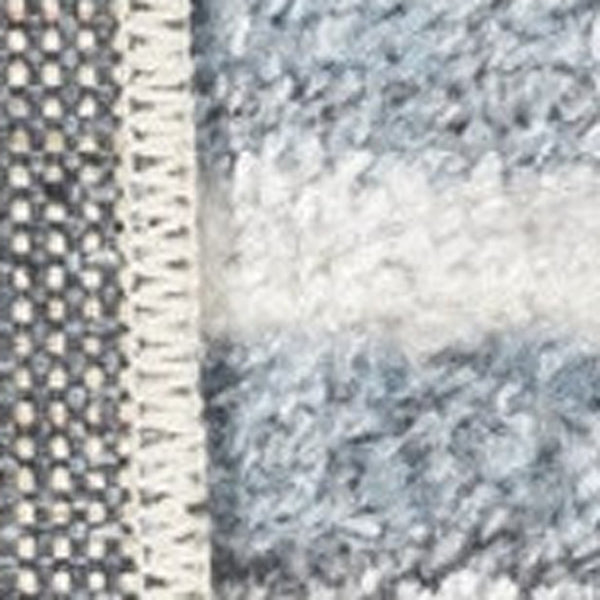 HomeRoots 8' Blue and Ivory Geometric Washable Round Rug – Stylish, Durable, Easy-Care Accent for Modern Homes 532875