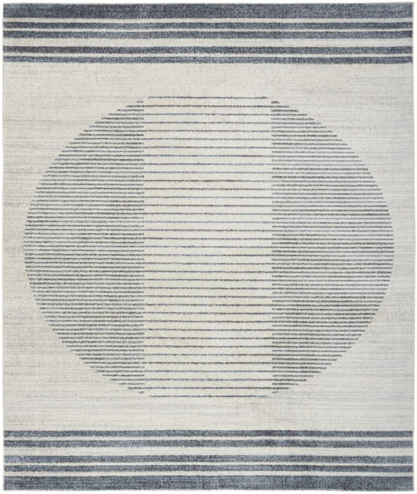 HomeRoots 7' Blue and Ivory Geometric Area Rug - Modern, Washable Design for Stylish Living Spaces and Comfort 9' X 12' 532876