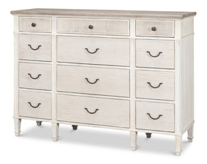 Sarreid Dalmar Bungalow Dresser - Stylish White Base With Moonskin Top, Crafted From Durable Beechwood White  53288