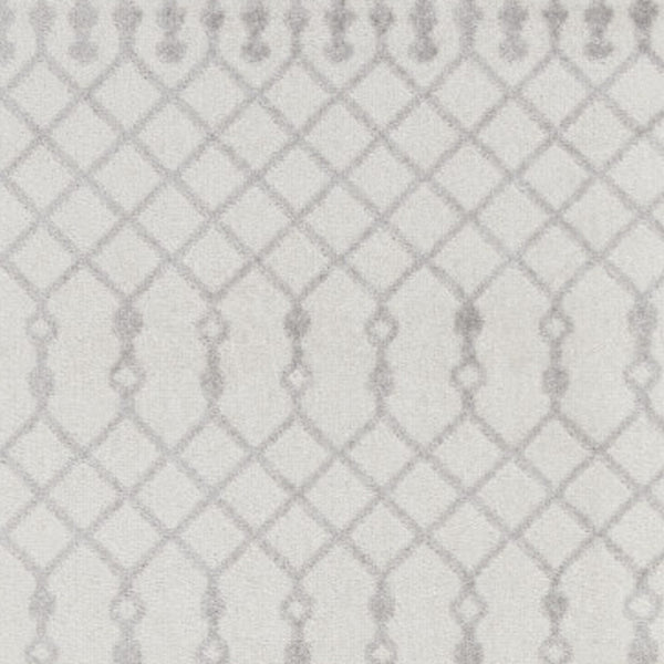 Homeroots 12' Stylish Gray And Ivory Moroccan Washable Runner Rug For Hallways, Laundry, And Home Decor  Polyester 532888