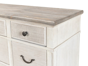 Sarreid Dalmar Bungalow Dresser - Stylish White Base With Moonskin Top, Crafted From Durable Beechwood White  53288