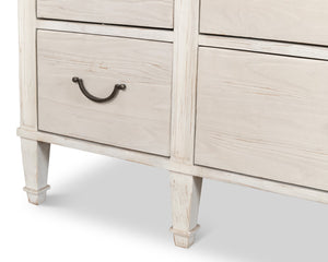 Sarreid Dalmar Bungalow Dresser - Stylish White Base With Moonskin Top, Crafted From Durable Beechwood White  53288