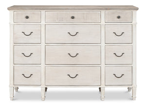 Sarreid Dalmar Bungalow Dresser - Stylish White Base With Moonskin Top, Crafted From Durable Beechwood White  53288