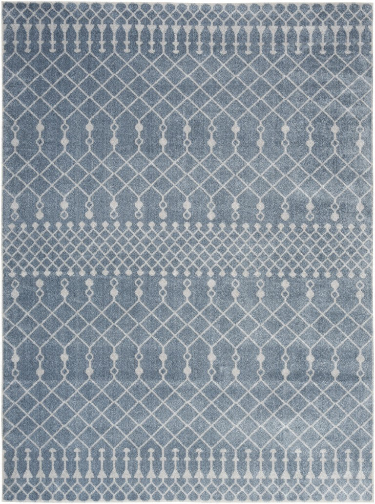 HomeRoots 7 X 9 Moroccan Bohemian Area Rug Machine Washable Polyester Low Pile Living Room 532899