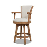 English Elm Williams 27In Swivel Counter Height Bar Stool, White Pepper Stain Resistant High Performance Polyester