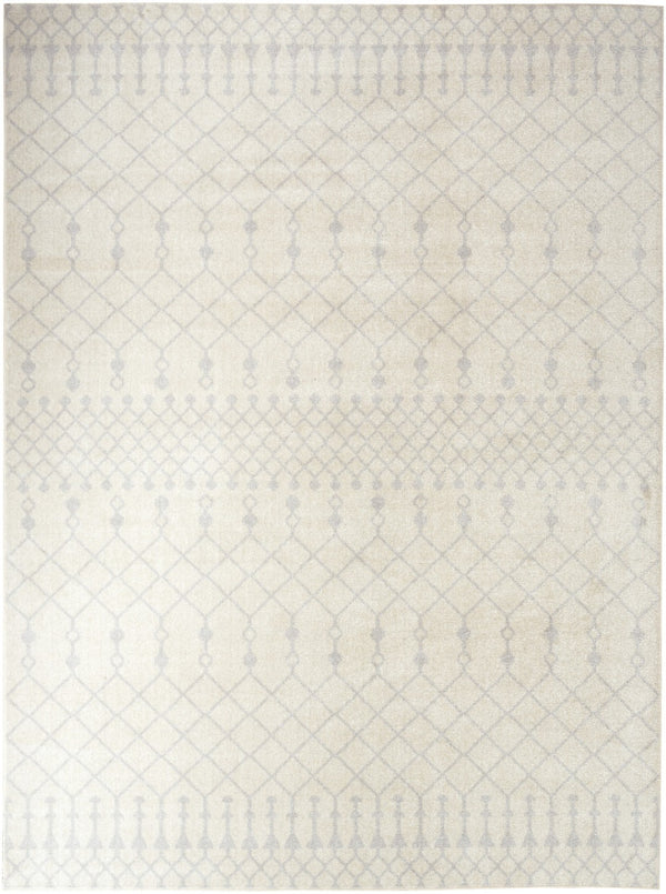 HomeRoots 7' Gray and Ivory Moroccan Washable Area Rug – Soft, Durable, Stain-Resistant, Perfect for High-Traffic Spaces! 532900