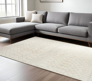 HomeRoots 7' Gray and Ivory Moroccan Washable Area Rug – Soft, Durable, Stain-Resistant, Perfect for High-Traffic Spaces! 532900