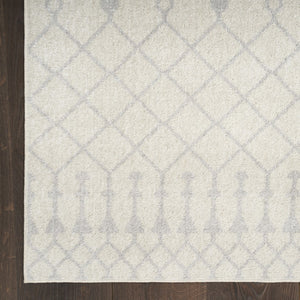 HomeRoots 7' Gray and Ivory Moroccan Washable Area Rug – Soft, Durable, Stain-Resistant, Perfect for High-Traffic Spaces! 532900
