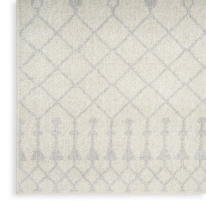 HomeRoots 7' Gray and Ivory Moroccan Washable Area Rug – Soft, Durable, Stain-Resistant, Perfect for High-Traffic Spaces! 532900