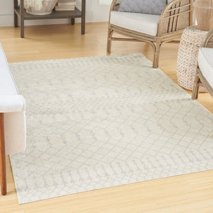 HomeRoots 7' Gray and Ivory Moroccan Washable Area Rug – Soft, Durable, Stain-Resistant, Perfect for High-Traffic Spaces! 532900