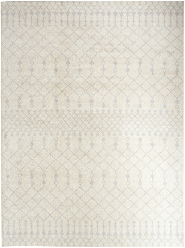 HomeRoots 7' Gray and Ivory Moroccan Washable Area Rug – Soft, Durable, Stain-Resistant, Perfect for High-Traffic Spaces! 532900