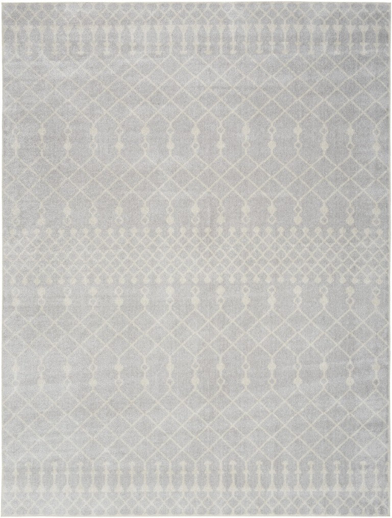 HomeRoots Moroccan Geometric Washable Polypropylene Area Rug Low Pile Power Loom for Living Rooms 7' x 9' 532901