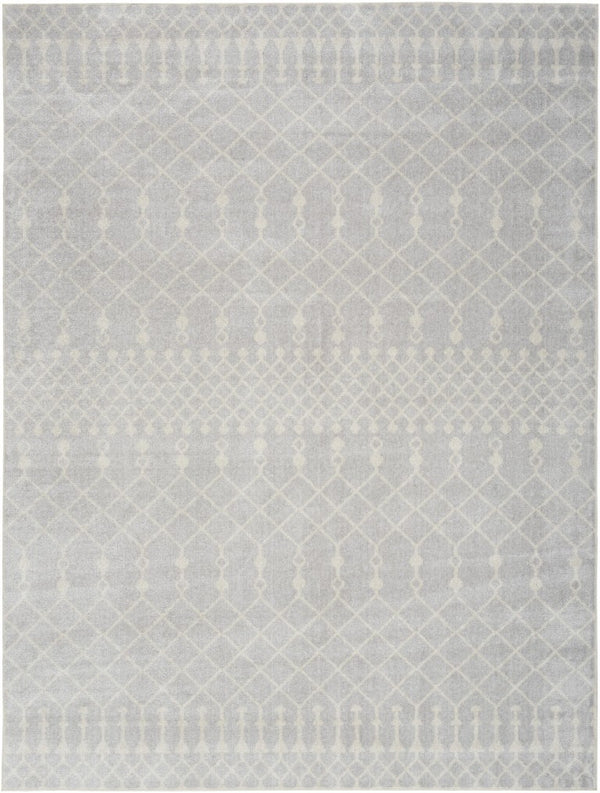 HomeRoots Moroccan Geometric Washable Polypropylene Area Rug Low Pile Power Loom for Living Rooms 7' x 9' 532901