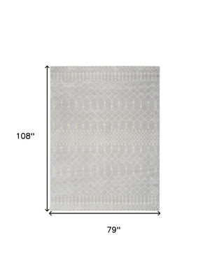 Moroccan Geometric Washable Polypropylene Area Rug Low Pile Power Loom for Living Rooms