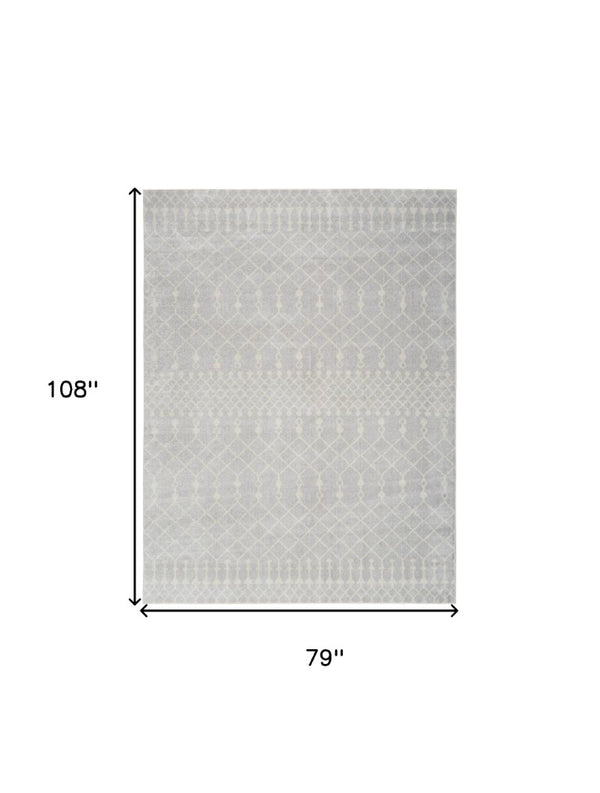 Moroccan Geometric Washable Polypropylene Area Rug Low Pile Power Loom for Living Rooms