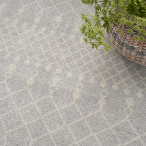 Moroccan Geometric Washable Polypropylene Area Rug Low Pile Power Loom for Living Rooms