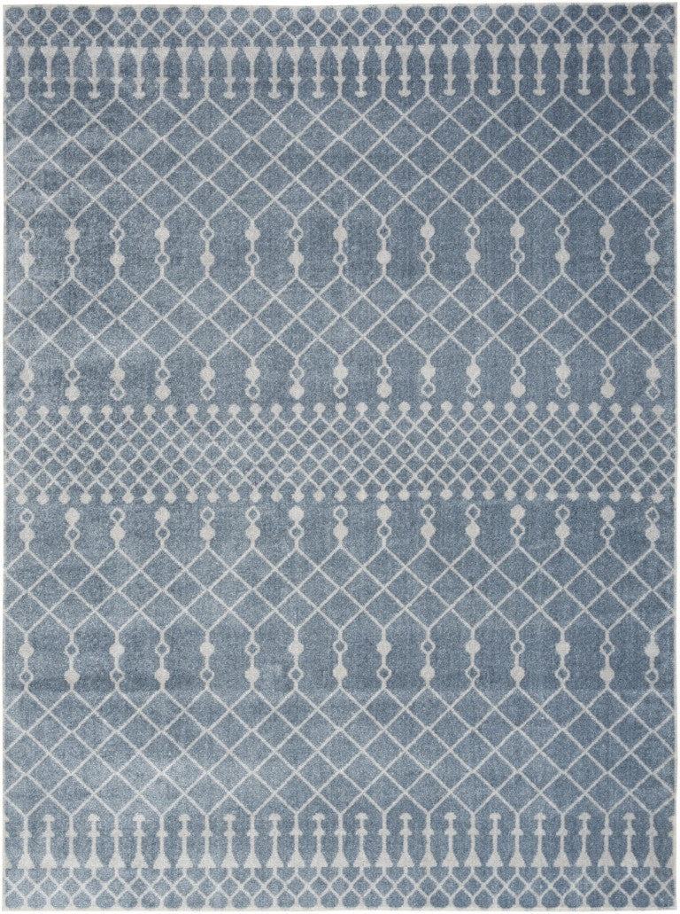 HomeRoots Moroccan Motif Power Loomed Washable Polypropylene Area Rug for Living and Dining Room Decor 8' X 10' 532905