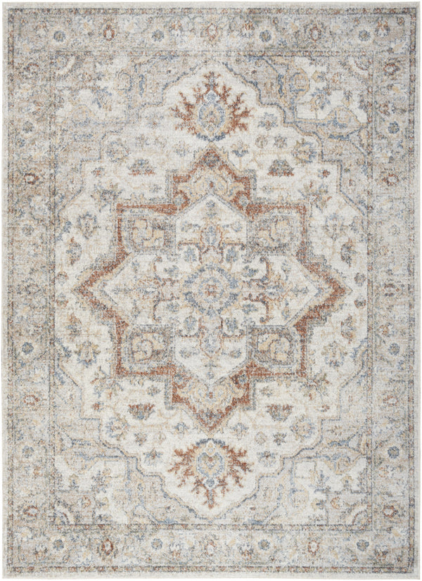 Homeroots 8' X 10' Gray And Ivory Moroccan Power Loom Washable Area Rug  Polyester 532907