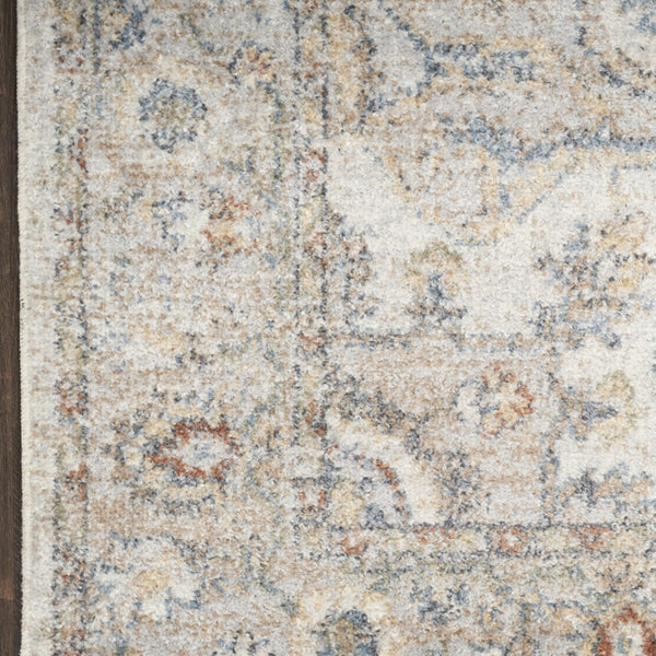 Homeroots 8' X 10' Gray And Ivory Moroccan Power Loom Washable Area Rug  Polyester 532907