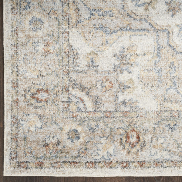 Homeroots 8' X 10' Gray And Ivory Moroccan Power Loom Washable Area Rug  Polyester 532907