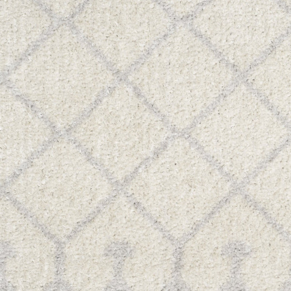 HomeRoots 8' Gray And Ivory Moroccan Washable Round Rug - Durable, Stylish, and Easy-Care for Everyday Living Spaces 532908
