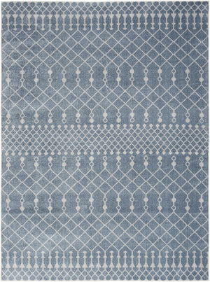 Moroccan Motif Power Loomed Washable Polypropylene Area Rug for Living and Dining Room Decor