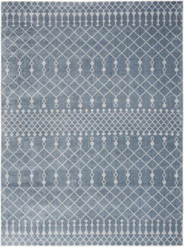 Moroccan Motif Power Loomed Washable Polypropylene Area Rug for Living and Dining Room Decor