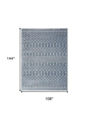 Moroccan Motif Power Loomed Washable Polypropylene Area Rug for Living and Dining Room Decor