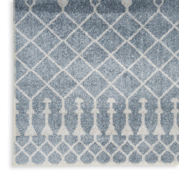 Moroccan Motif Power Loomed Washable Polypropylene Area Rug for Living and Dining Room Decor