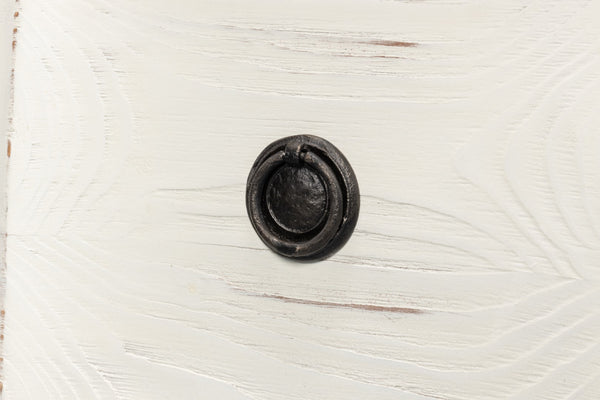 Sarreid Courbee Bungalow Nightstand - Elegant White Base With Moonskin Top & Sturdy Pine, Iron Accents White  53290