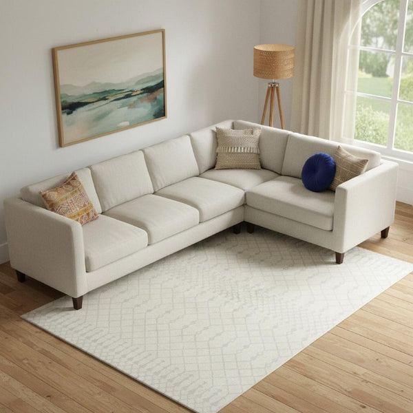 Moroccan Geometric Washable Polypropylene Area Rug Low Pile Power Loom for Living Rooms