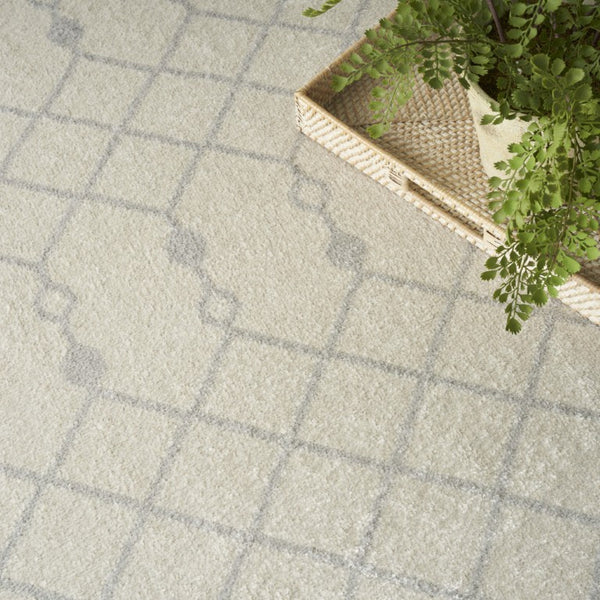 Moroccan Geometric Washable Polypropylene Area Rug Low Pile Power Loom for Living Rooms