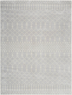 HomeRoots 9' Gray and Ivory Moroccan Area Rug - Stylish, Washable, Durable Design for Modern Living Spaces 9' X 12' 532911