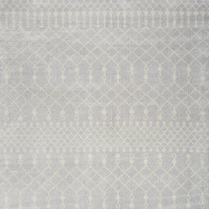 HomeRoots 9' Gray and Ivory Moroccan Area Rug - Stylish, Washable, Durable Design for Modern Living Spaces 9' X 12' 532911