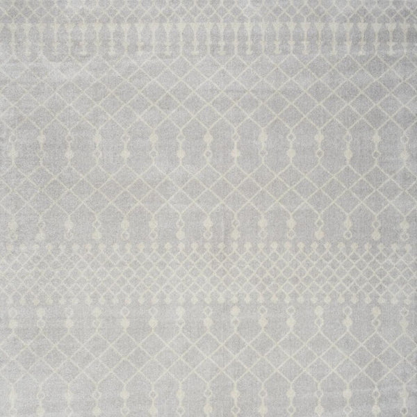 HomeRoots 9' Gray and Ivory Moroccan Area Rug - Stylish, Washable, Durable Design for Modern Living Spaces 9' X 12' 532911