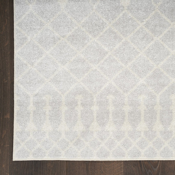 HomeRoots 9' Gray and Ivory Moroccan Area Rug - Stylish, Washable, Durable Design for Modern Living Spaces 9' X 12' 532911
