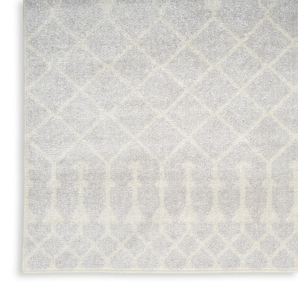 HomeRoots 9' Gray and Ivory Moroccan Area Rug - Stylish, Washable, Durable Design for Modern Living Spaces 9' X 12' 532911