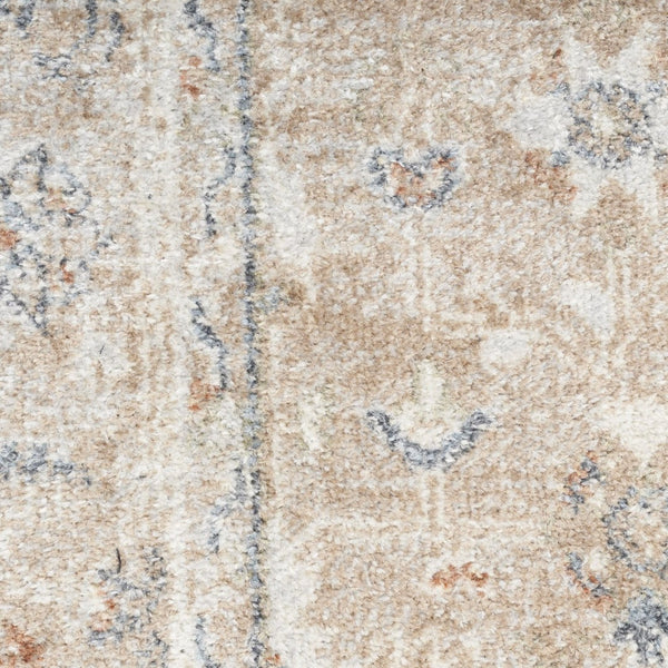 HomeRoots 8' Sage and Ivory Floral Medallion Round Rug - Durable, Washable, Transitional Design for Busy Homes 532913