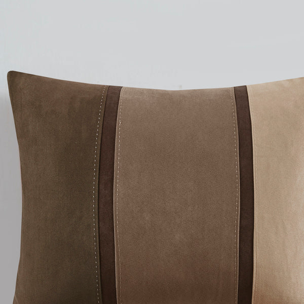 English Elm 7 Piece Palisades Comforter Set Queen - Plush Microsuede Patchwork, Hypoallergenic Fill, Machine Washable Brown 23.6 L x 19.69 W x 14.96 H B03596967