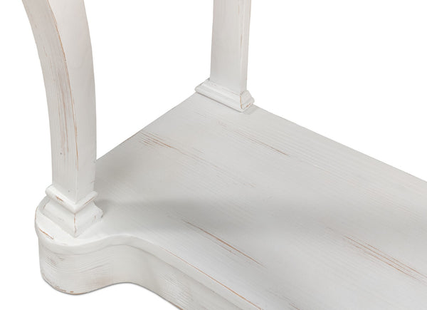 Sarreid Betto Bungalow Nightstand - Elegant White Base With Moonskin Top - Stylish Pine Wood Storage Solution White  53291