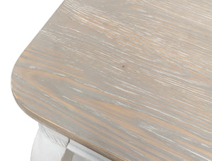 Sarreid Betto Bungalow Nightstand - Elegant White Base With Moonskin Top - Stylish Pine Wood Storage Solution White  53291