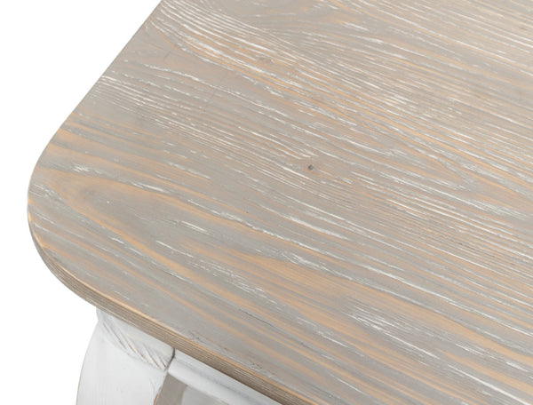 Sarreid Betto Bungalow Nightstand - Elegant White Base With Moonskin Top - Stylish Pine Wood Storage Solution White  53291