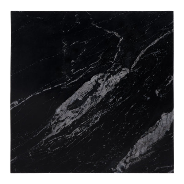 Butler Specialty Braylon Stylish Square Marble & Wood End Table With Sturdy X Base For Modern Living Room Decor Black Mango Solids,Marble,Mdf 5329414-butler