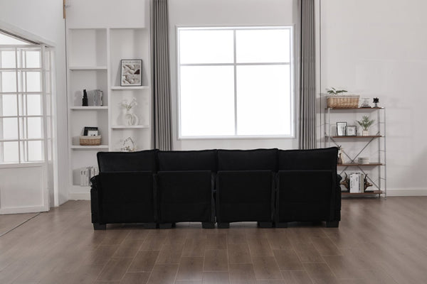 English Elm United We Win U-Shaped Cloud Couch, 110" Chenille Modular Sectional Sofa With Memory Foam & Storage W1568S00217-GIGA