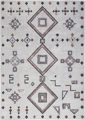 Homeroots 6' X 9' Gray And Brown Geometric Power Loom Washable Area Rug  Cotton Blend 532997