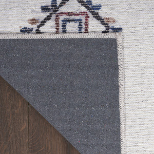 Homeroots 6' X 9' Gray And Brown Geometric Power Loom Washable Area Rug  Cotton Blend 532997