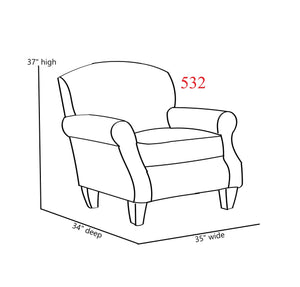Fusion Bates Glenville Cascade Accent Chair - Stylish Multi-pattern Upholstery, Durable & Cleanable Design Multi W,100% Polyester 532 Glenville Cascade Accent Chair