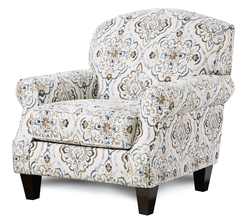 Fusion Bates Glenville Cascade Accent Chair - Stylish Multi-pattern Upholstery, Durable & Cleanable Design Multi W,100% Polyester 532 Glenville Cascade Accent Chair