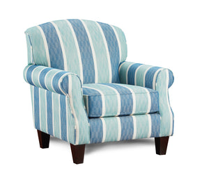 Fusion Grande Life's A Beach Multi-striped Accent Chair With Rolled Arms & Soft, Durable Fabric Finish Multi 100% Polyester 532 Life's A Beach Oceanside Accent Chair