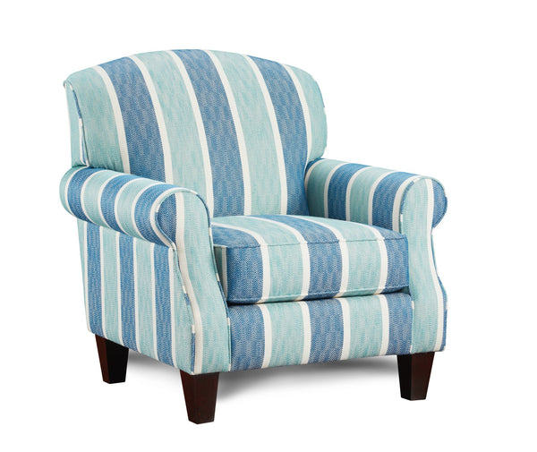 Fusion Grande Life's A Beach Multi-striped Accent Chair With Rolled Arms & Soft, Durable Fabric Finish Multi 100% Polyester 532 Life's A Beach Oceanside Accent Chair